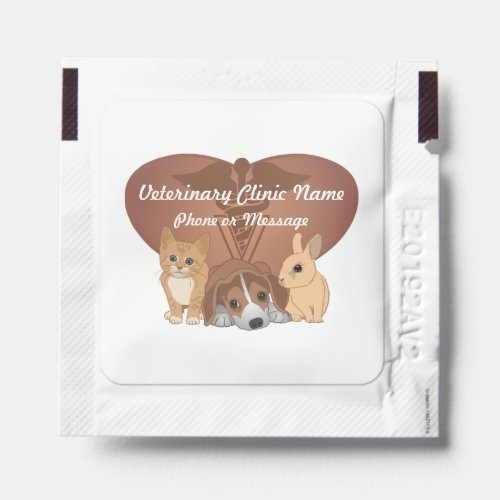Personalized Heart Veterinary Animal Clinic Hand Sanitizer Packet