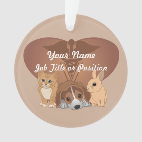 Personalized Heart Veterinary Animal Ornament