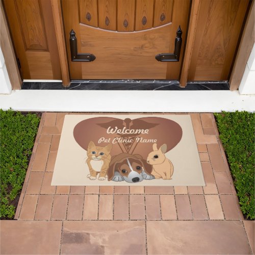 Personalized Heart Veterinary Animals Doormat