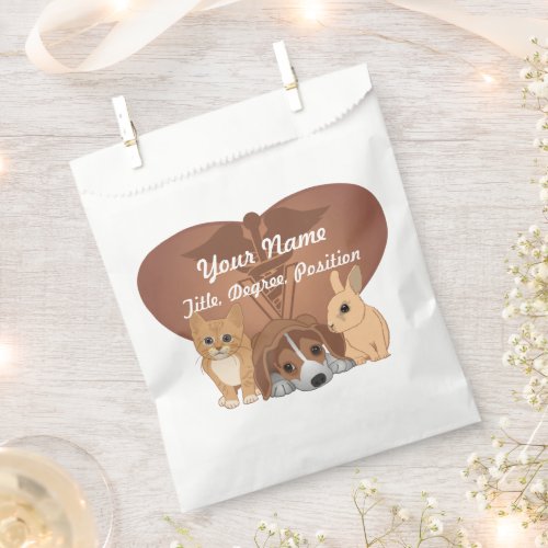 Personalized Heart Veterinary Animals Favor Bag