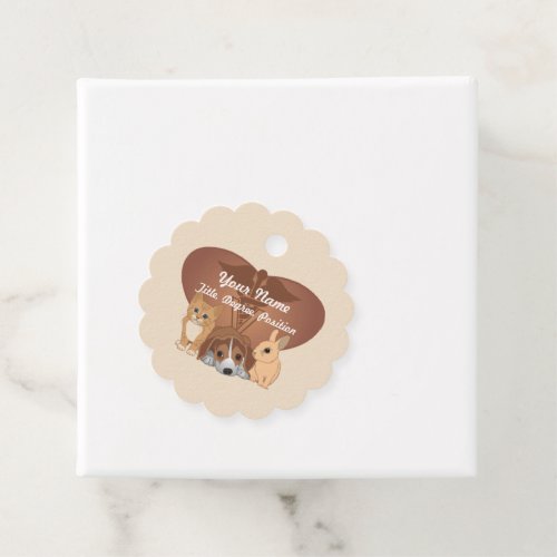 Personalized Heart Veterinary Animals Favor Tags