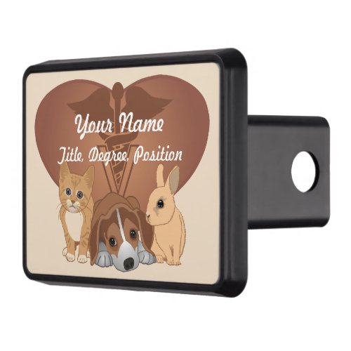 Personalized Heart Veterinary Animals Hitch Cover