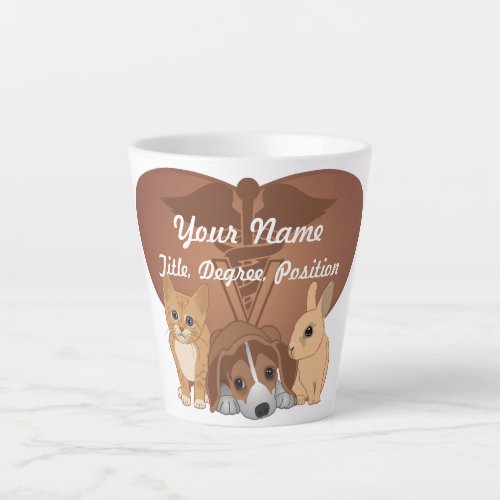 Personalized Heart Veterinary Animals Latte Mug