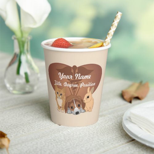 Personalized Heart Veterinary Animals Paper Cups
