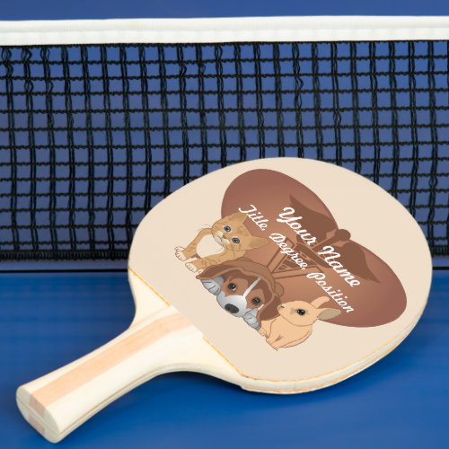 Personalized Heart Veterinary Animals Ping Pong Paddle