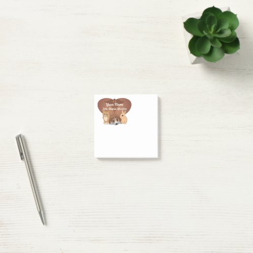 Personalized Heart Veterinary Animals Post_it Notes