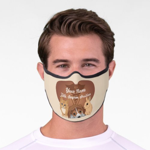 Personalized Heart Veterinary Animals Premium Face Mask