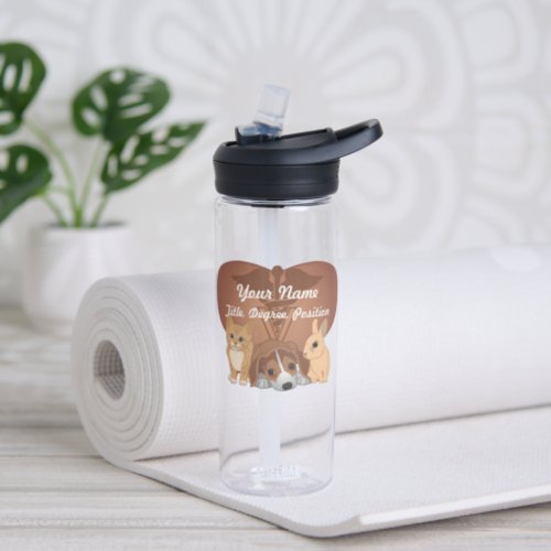 Personalized Heart Veterinary Animals Water Bottle