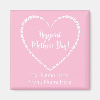 Personalized Heart White Pink Elegant Mother's Day