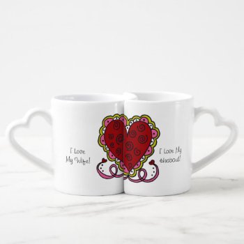 Personalized Hearts And Love Lovers Mugs by valentines_store at Zazzle