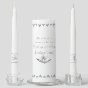 Personalized Hearts & Bells Christian Unity Candle Set