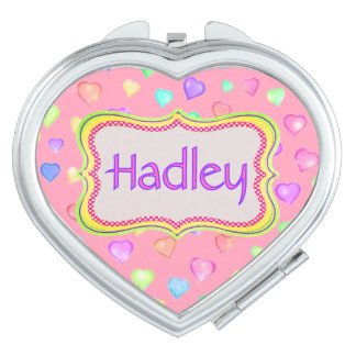 Personalized Hearts Compact Mirror