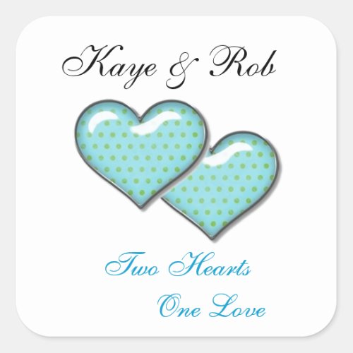 Personalized Hearts Envelope Seals  Stickers