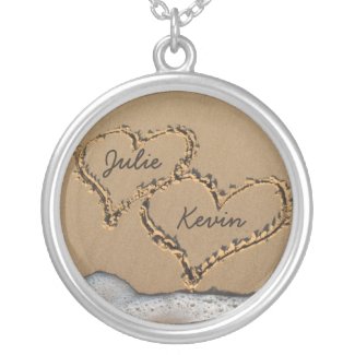Personalized Hearts in the Sand Necklace