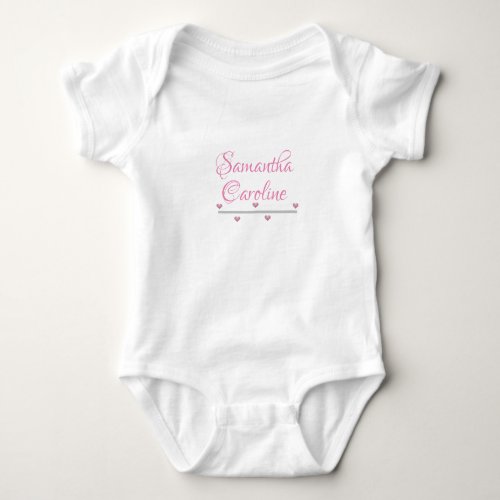 PERSONALIZED HEARTS one_piece Baby Bodysuit