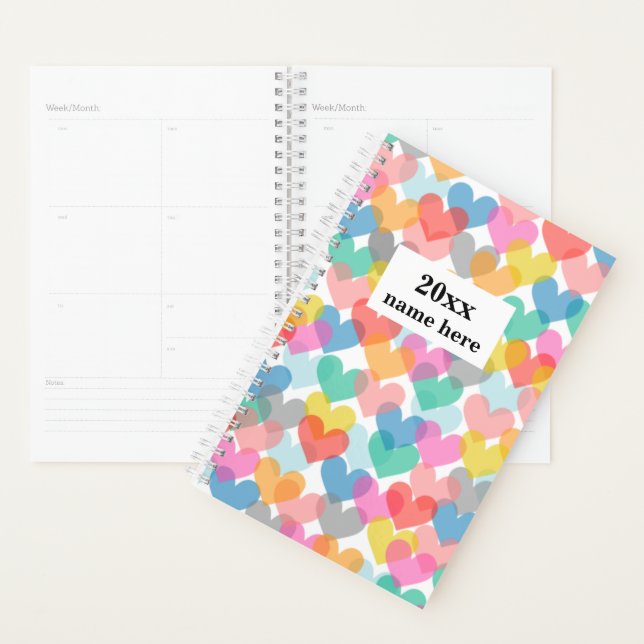 Personalized Hearts Planner (Display)