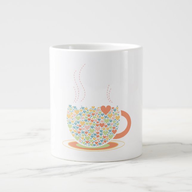 Personalized Hearts Printed Tea-Coffee Mug (Front)