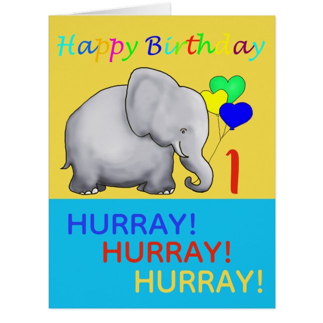 Personalized Heartwarming Elephant 1st Birthday (Front)