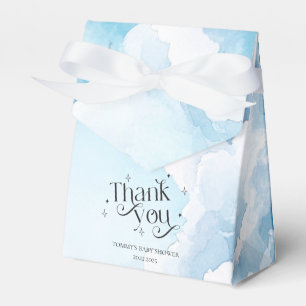 Personalized Heaven Sent Blue Clouds Baby Shower Favor Boxes