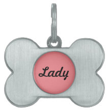 Personalized Heavy Duty Pet ID Tag in Pink