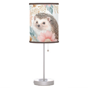 Personalized Hedgehog and Floral Frame Table Lamp