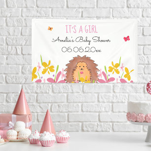 Personalized Hedgehog  Baby Shower Banner