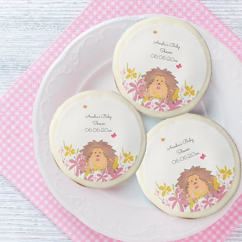 Personalized Hedgehog Baby Shower Sugar Cookie