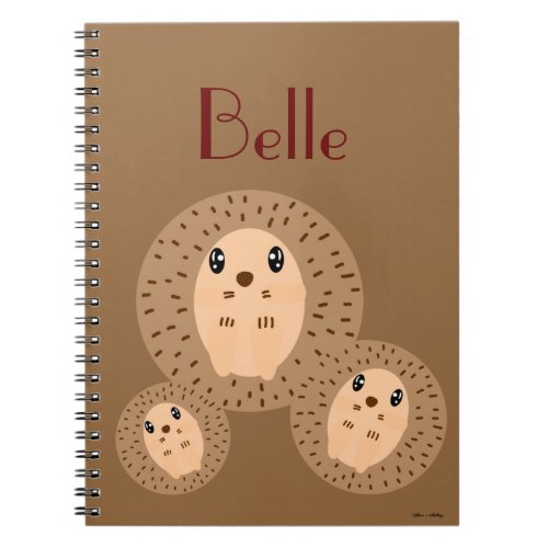 Personalized Hedgehog Ball Family Cute Woodland Notebook
