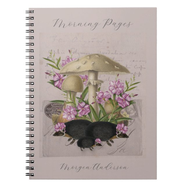 Personalized Hedgehog & Ephemera Notebook (Front)