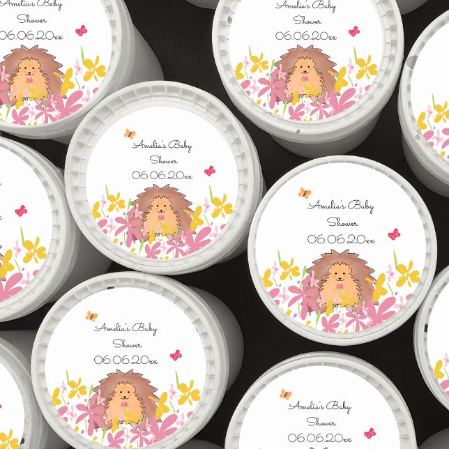 Personalized Hedgehog Favor Classic Round Sticker (Creator Uploaded)