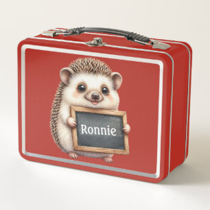 Personalized Hedgehog Metal Lunch Box