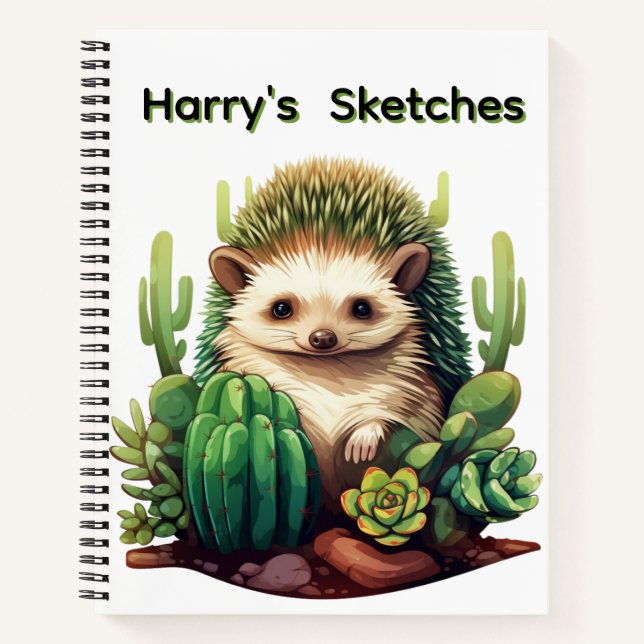 Personalized Hedgehog  Notebook (Front)