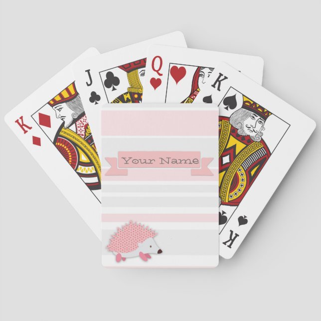 Personalized Hedgehog Playing Cards (Back)