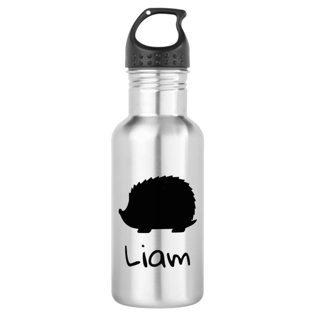 Personalized Hedgehog Stainless Steel Water Bottle (Front)