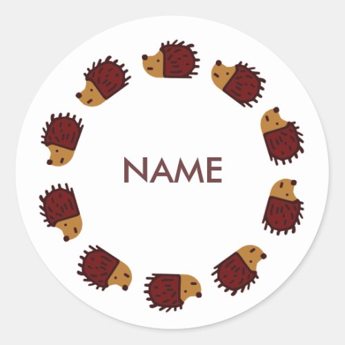 Personalized Hedgehog Sticker