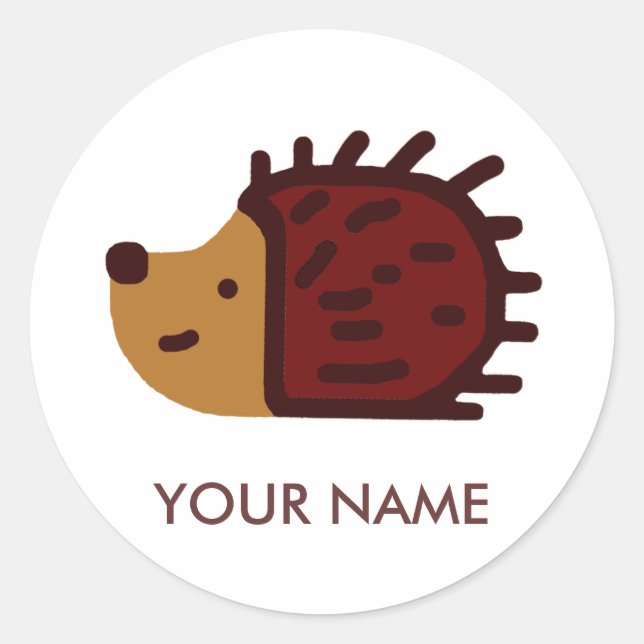 Personalized Hedgehog Sticker (Front)
