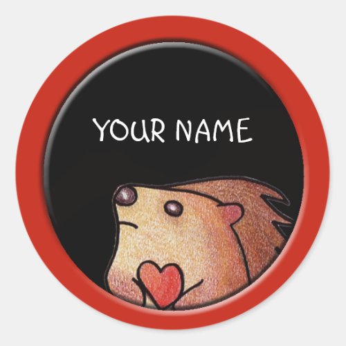 Personalized Hedgehog Sticker