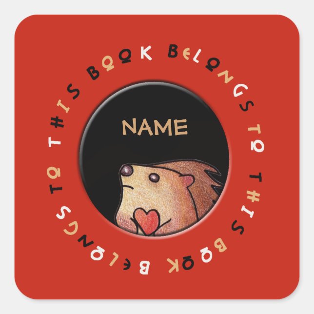 Personalized Hedgehog Sticker (Front)