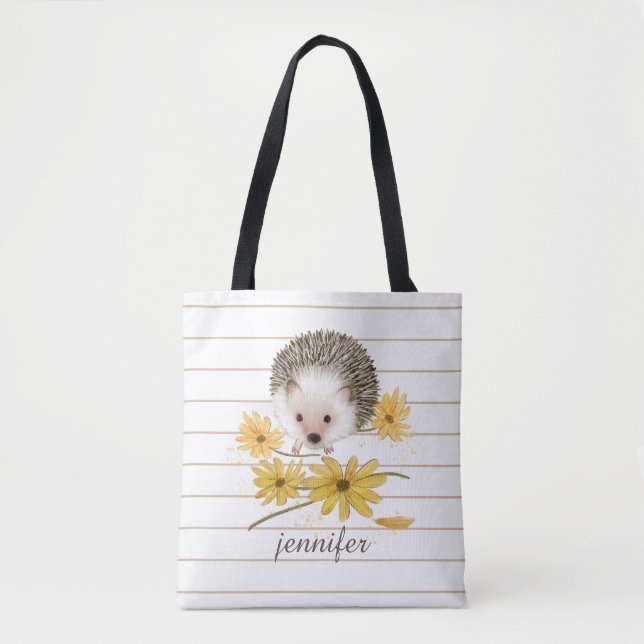Personalized Hedgehog Tote Bag (Front)