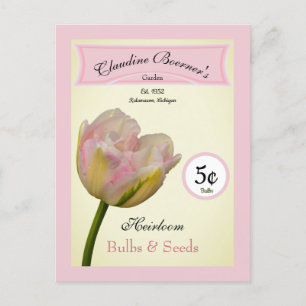 Personalized Heirloom Bulbs & Seeds Tulip Garden Holiday Postcard