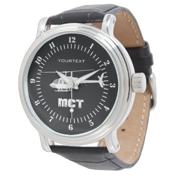 Personalized Helicopter Chopper Silhouette Flying Watch by AmericanStyle at Zazzle