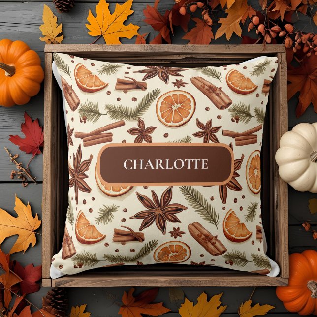 Personalized Hello Autumn – Custom Name  Throw Pillow (Creator Uploaded)