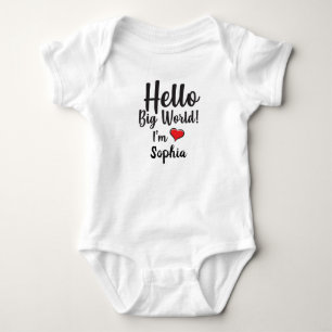 Personalized Hello Big World! I'm BABY NAME Ver2 Bodysuit