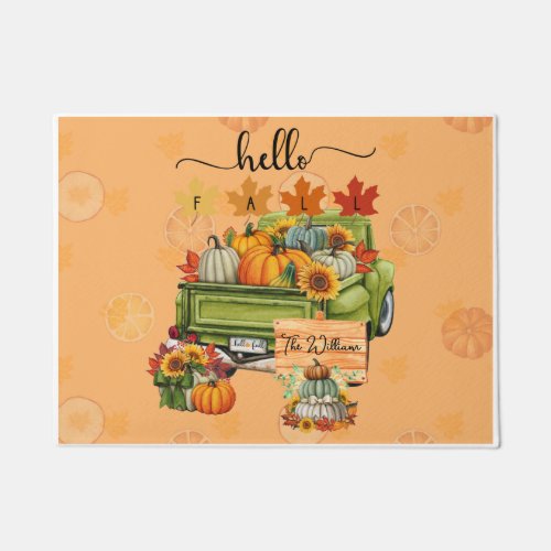 Personalized Hello Fall Doormat