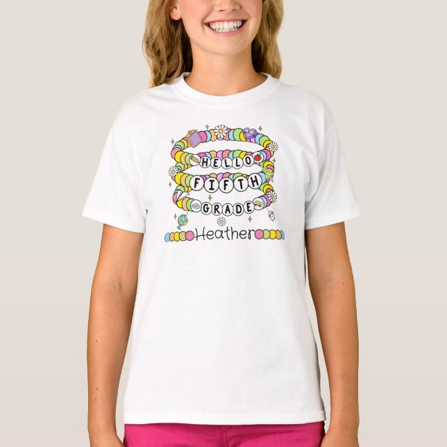 Personalized Hello Fifth Grade T-shirt (Front)