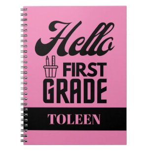 Personalized  Hello First Grade                  Notebook