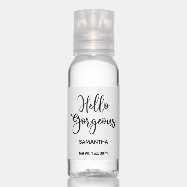 Personalized Hello Gorgeous Hand Sanitizer (Front)