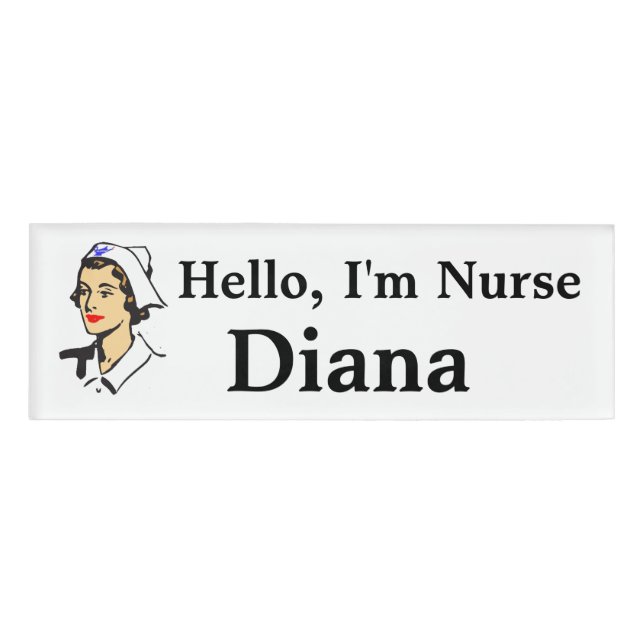 Personalized Hello, Im Nurse Name Tag (Front)