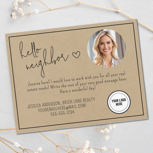 Personalized Hello Neighbor Real Estate  Postcard