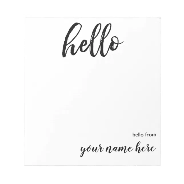 Personalized Hello Notepad | Zazzle